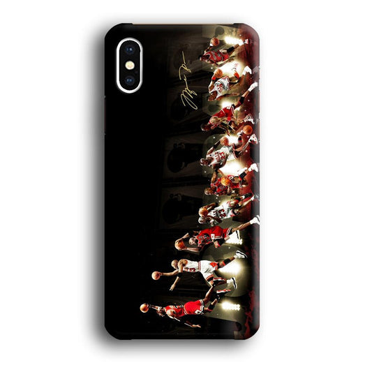 Michael Jordan Slam Dunk iPhone Xs Case-Plastic / Full Wrap (3D Case)-Xtracase