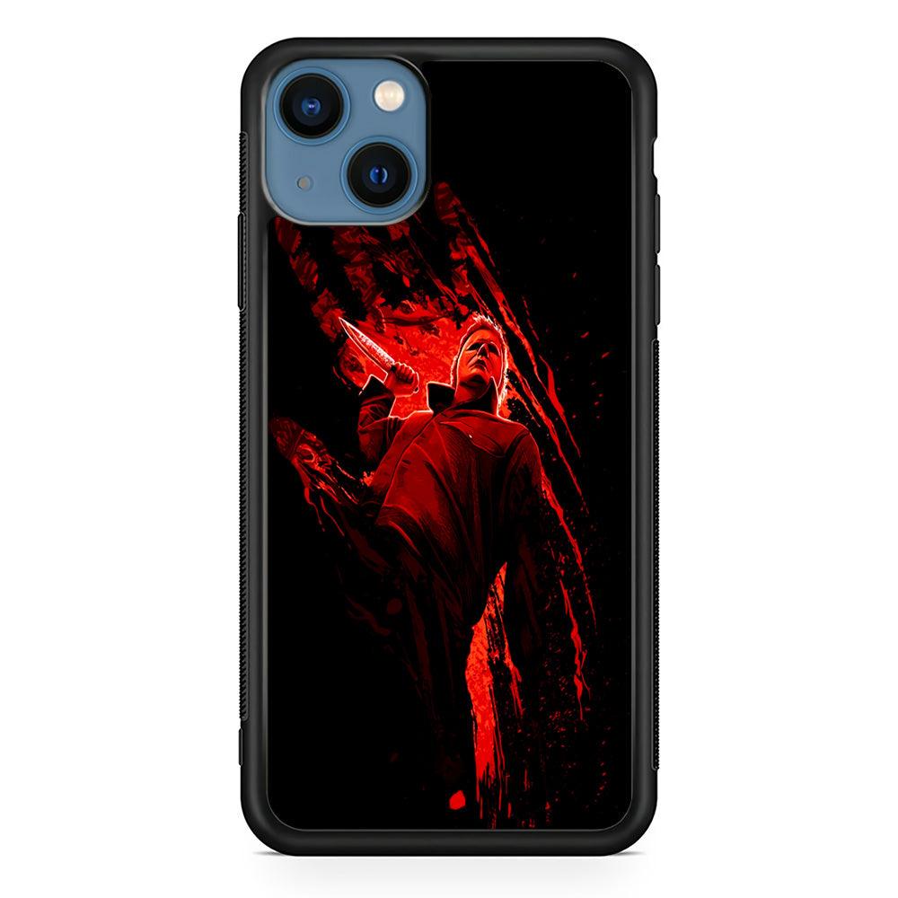 Michael Myers Blood Palm iPhone 13 Pro Case-Rubber / Black (2D Case)-Xtracase