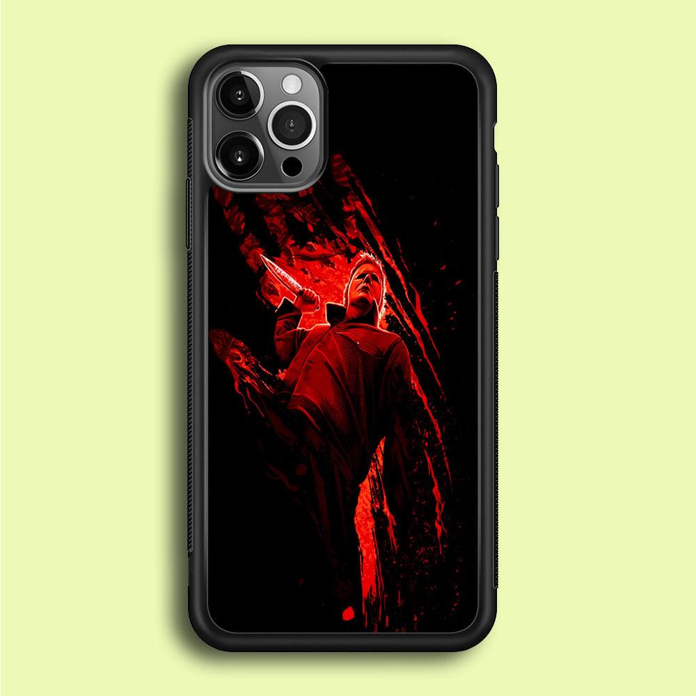 Michael Myers Blood Palm iPhone 12 Pro Max Case-Rubber / Black (2D Case)-Xtracase