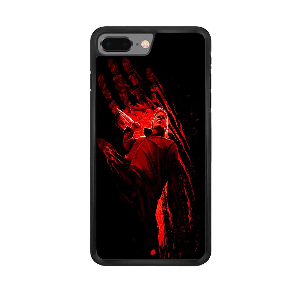 Michael Myers Blood Palm iPhone 7 Plus Case-Rubber / Black (2D Case)-Xtracase
