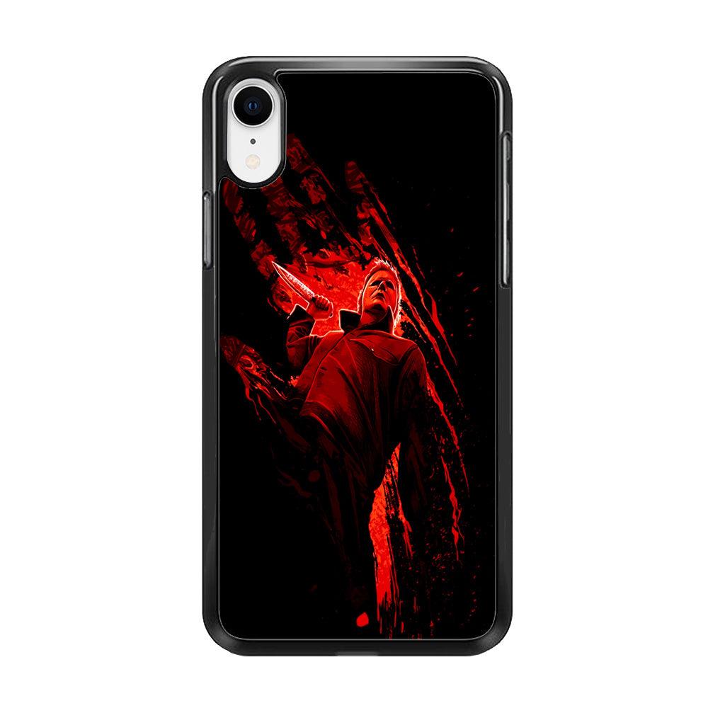 Michael Myers Blood Palm iPhone XR Case-Rubber / Black (2D Case)-Xtracase