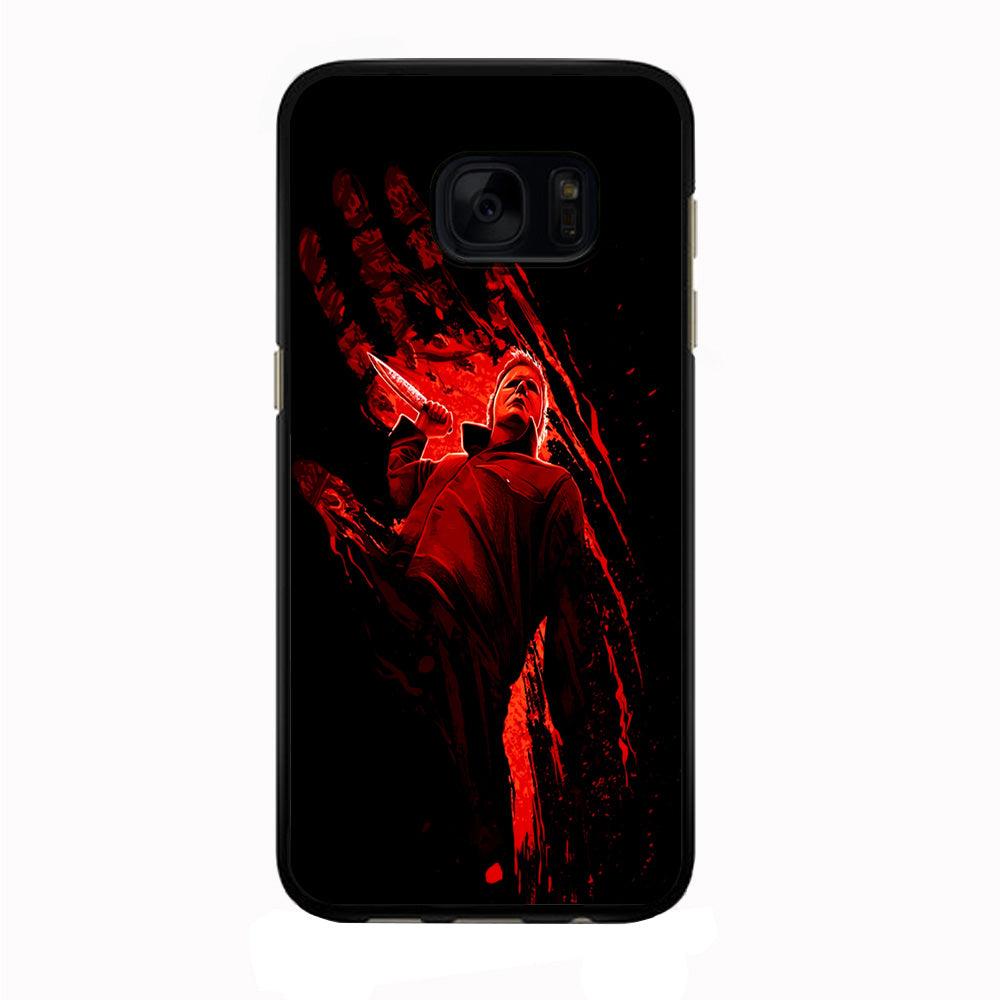 Michael Myers Blood Palm Samsung Galaxy S7 Case-Rubber / Black (2D Case)-Xtracase