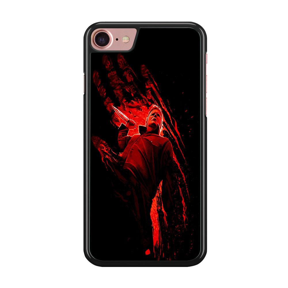 Michael Myers Blood Palm iPhone SE 2020 Case-Rubber / Black (2D Case)-Xtracase