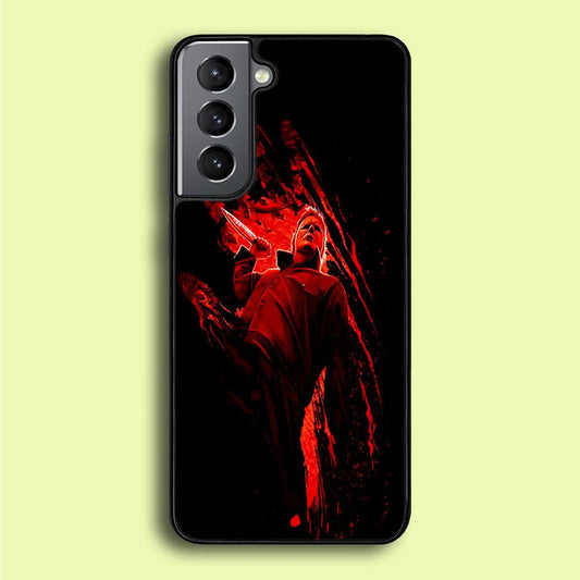 Michael Myers Blood Palm Samsung Galaxy S21 Plus Case-Rubber / Black (2D Case)-Xtracase