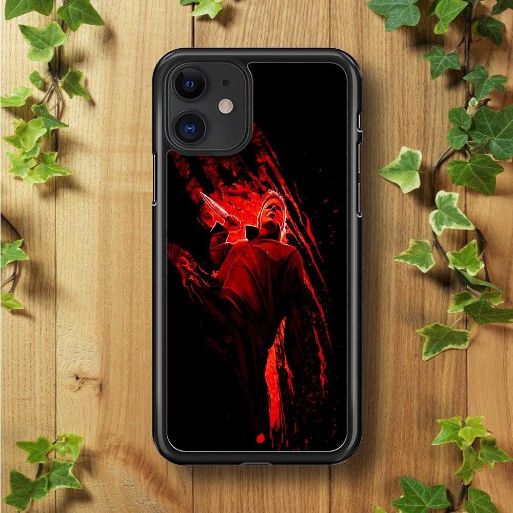 Michael Myers Blood Palm iPhone 11 Case-Rubber / Black (2D Case)-Xtracase