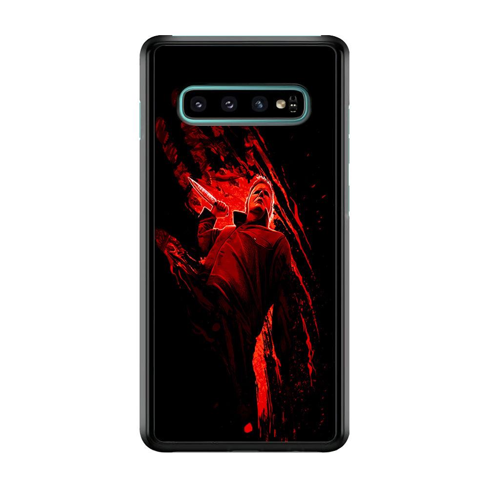 Michael Myers Blood Palm Samsung Galaxy S10 Plus Case-Rubber / Black (2D Case)-Xtracase