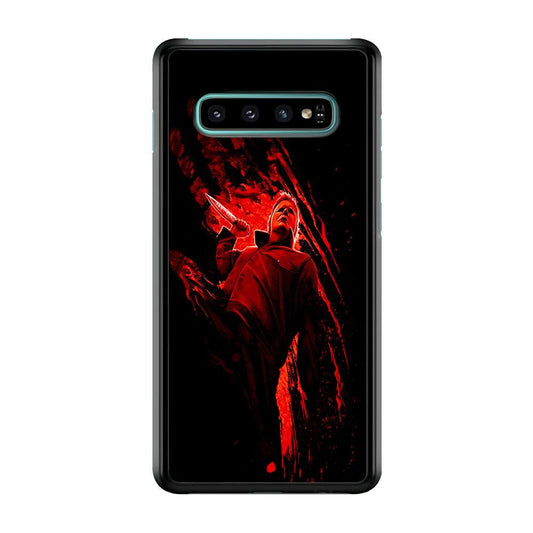 Michael Myers Blood Palm Samsung Galaxy S10 Plus Case-Rubber / Black (2D Case)-Xtracase