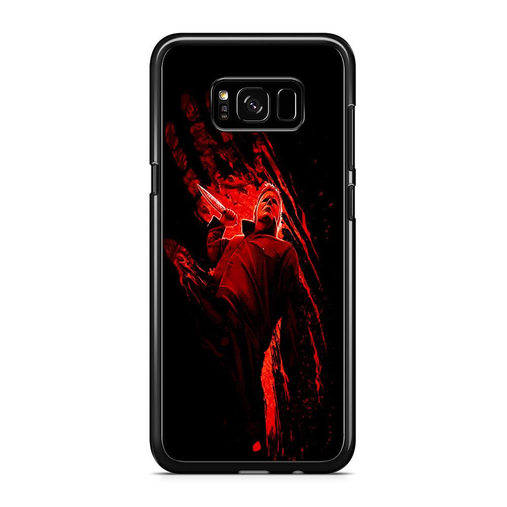 Michael Myers Blood Palm Samsung Galaxy S8 Case-Rubber / Black (2D Case)-Xtracase