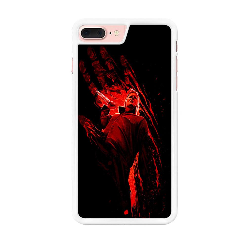 Michael Myers Blood Palm iPhone 8 Plus Case-Rubber / White (2D Case)-Xtracase