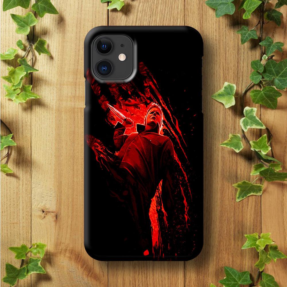 Michael Myers Blood Palm iPhone 11 Case-Plastic / Full Wrap (3D Case)-Xtracase