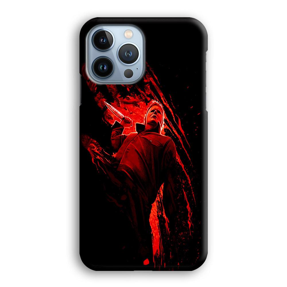 Michael Myers Blood Palm iPhone 13 Pro Max Case-Rubber / Black (2D Case)-Xtracase