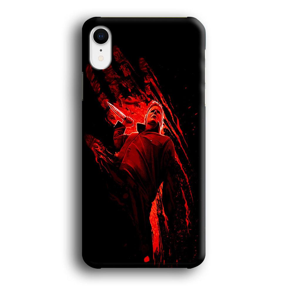 Michael Myers Blood Palm iPhone XR Case-Plastic / Full Wrap (3D Case)-Xtracase