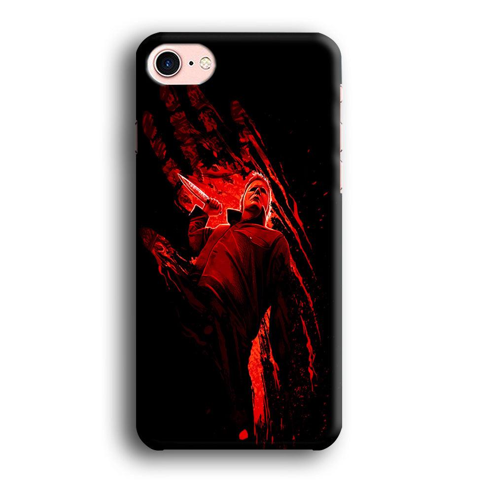 Michael Myers Blood Palm iPhone SE 2020 Case-Plastic / Full Wrap (3D Case)-Xtracase