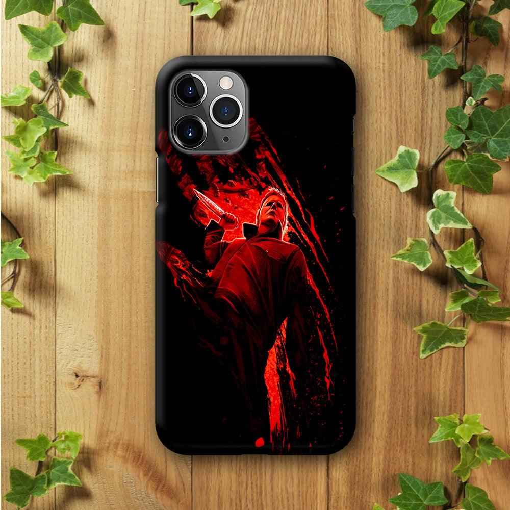 Michael Myers Blood Palm iPhone 11 Pro Max Case-Plastic / Full Wrap (3D Case)-Xtracase