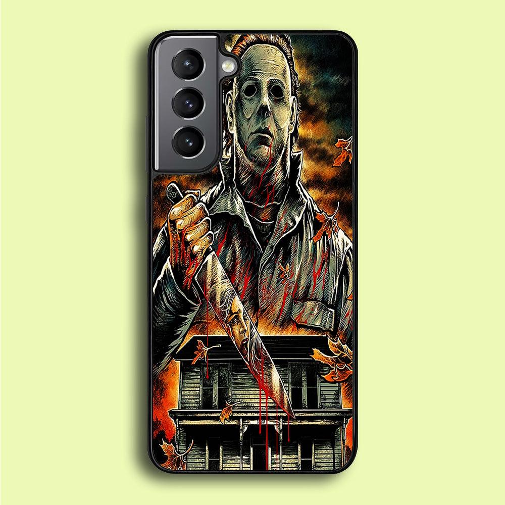 Michael Myers House Samsung Galaxy S21 Plus Case-Rubber / Black (2D Case)-Xtracase
