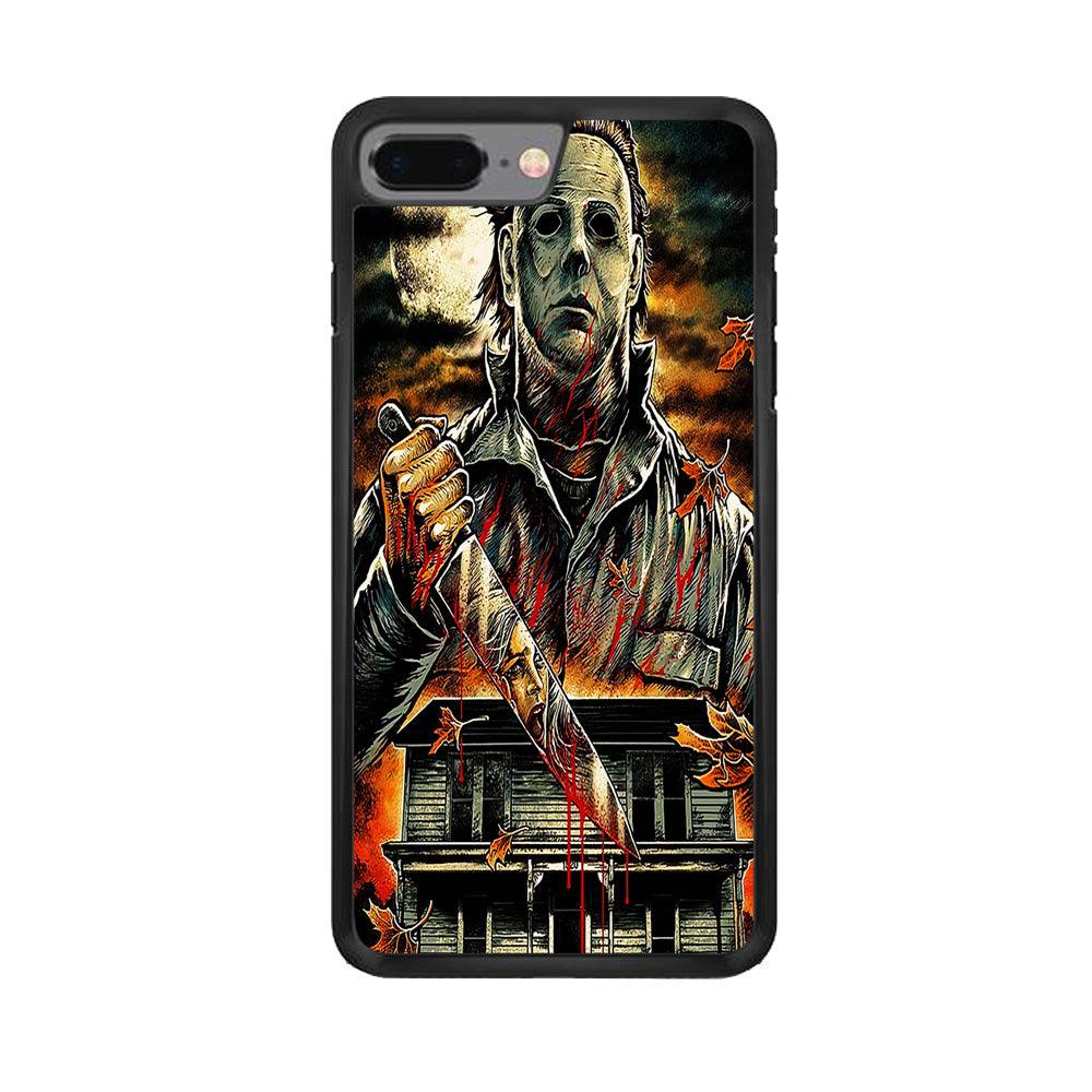 Michael Myers House iPhone 7 Plus Case-Rubber / Black (2D Case)-Xtracase
