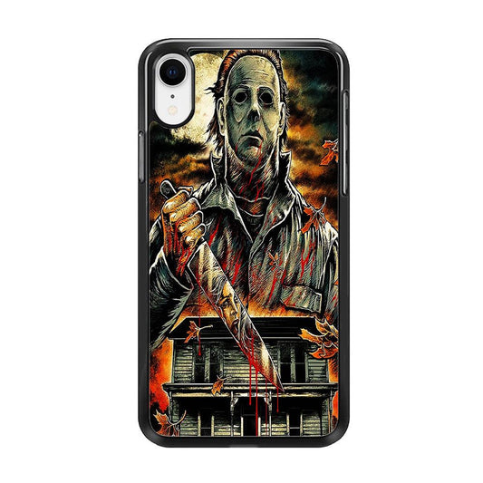 Michael Myers House iPhone XR Case-Rubber / Black (2D Case)-Xtracase
