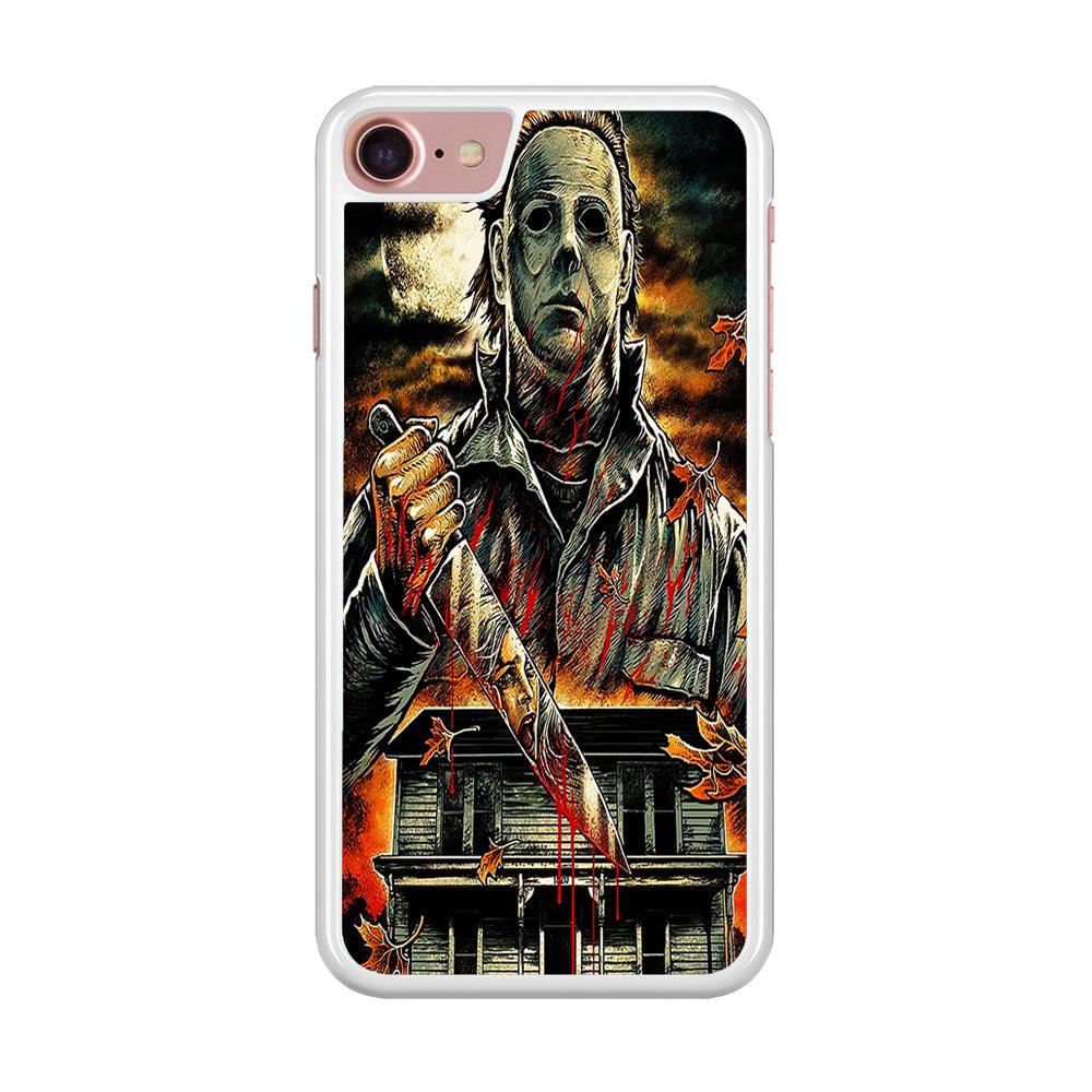 Michael Myers House iPhone 7 Case-Rubber / White (2D Case)-Xtracase