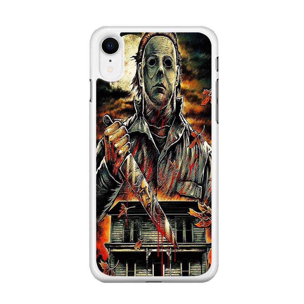 Michael Myers House iPhone XR Case-Rubber / White (2D Case)-Xtracase