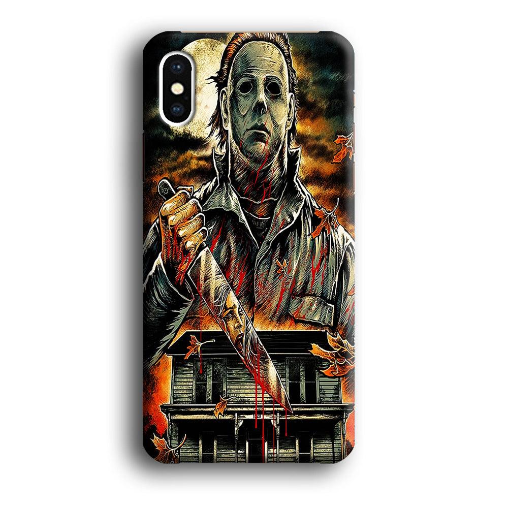 Michael Myers House iPhone Xs Case-Plastic / Full Wrap (3D Case)-Xtracase