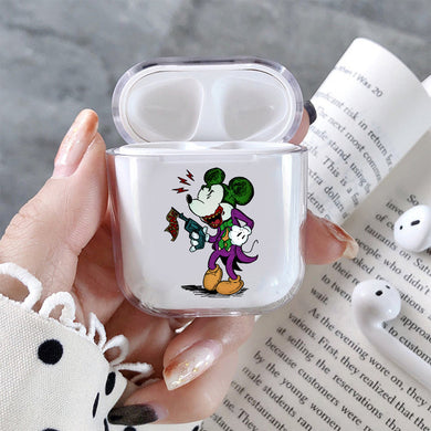 Mickey Joker Hard Plastic Protective Clear Case Cover For Apple Airpods