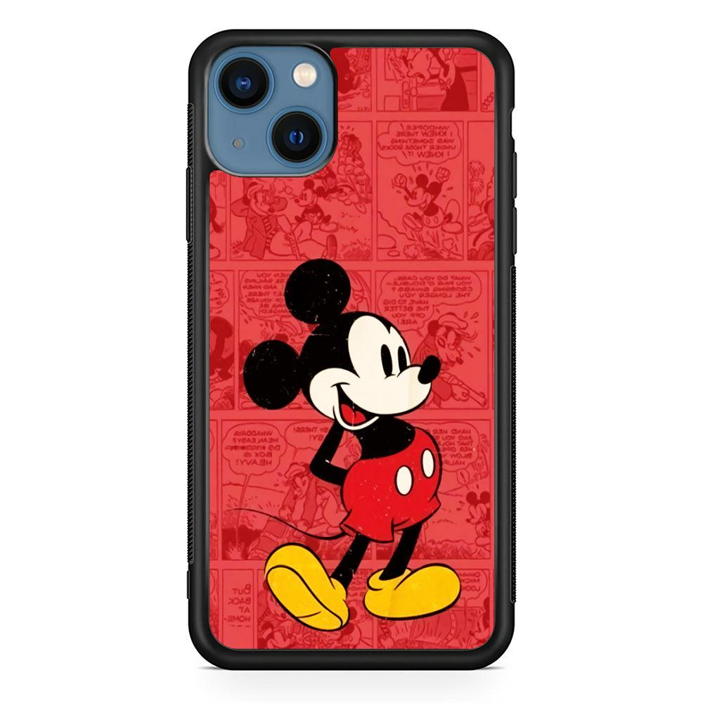 Mickey Mouse Comic iPhone 13 Pro Case-Rubber / Black (2D Case)-Xtracase