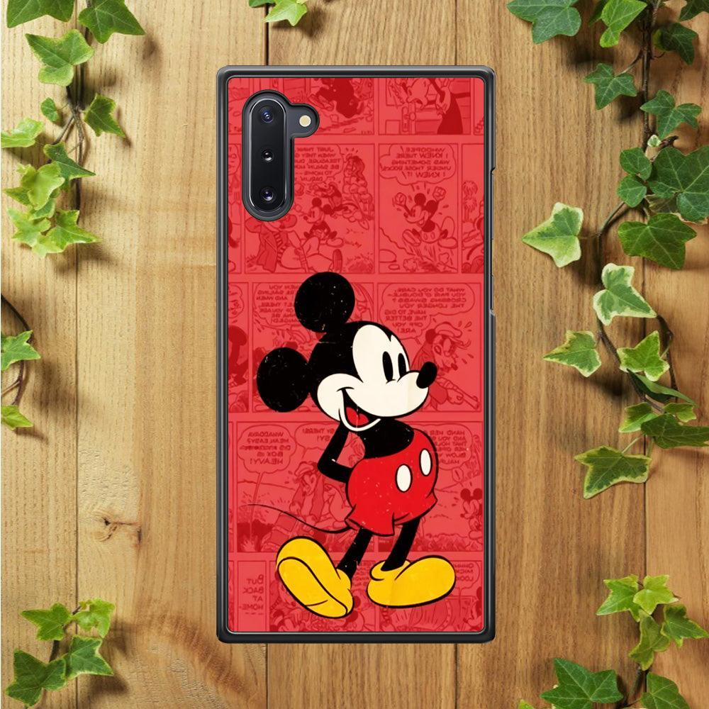 Mickey Mouse Comic Samsung Galaxy Note 10 Case-Rubber / Black (2D Case)-Xtracase