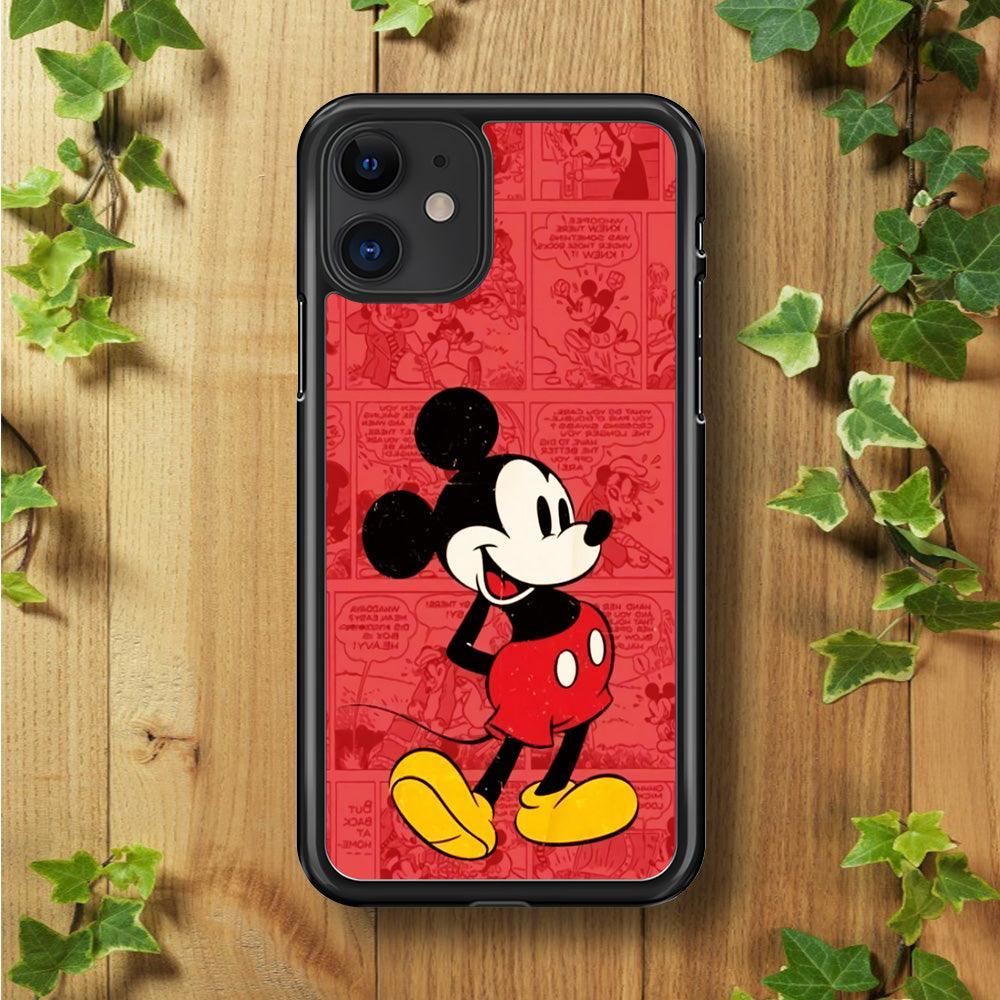 Mickey Mouse Comic iPhone 11 Case-Rubber / Black (2D Case)-Xtracase