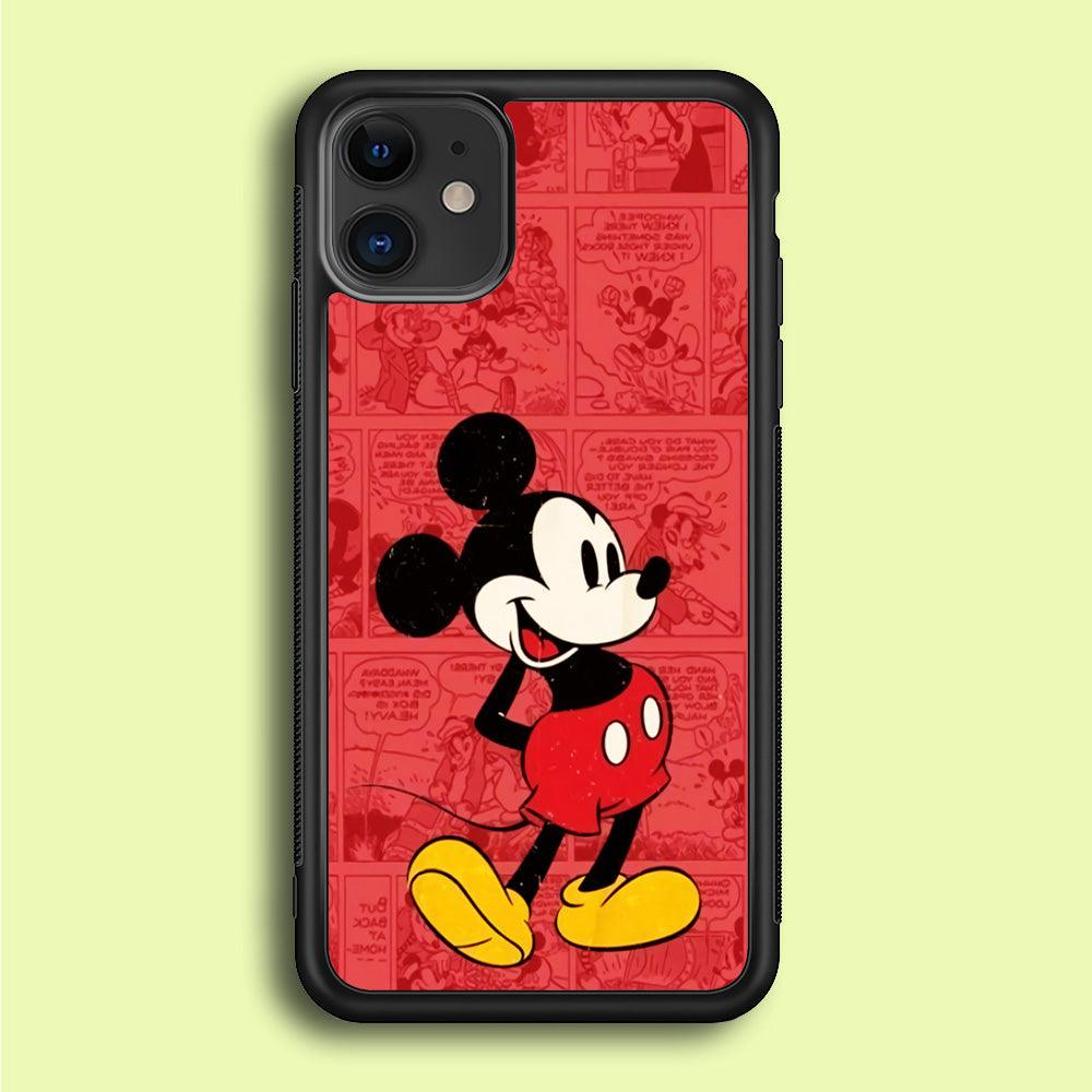 Mickey Mouse Comic iPhone 12 Mini Case-Rubber / Black (2D Case)-Xtracase