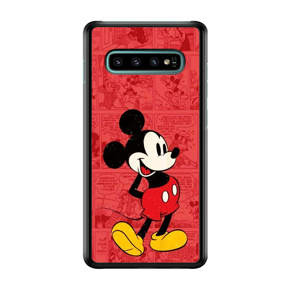Mickey Mouse Comic Samsung Galaxy S10 Case-Rubber / Black (2D Case)-Xtracase