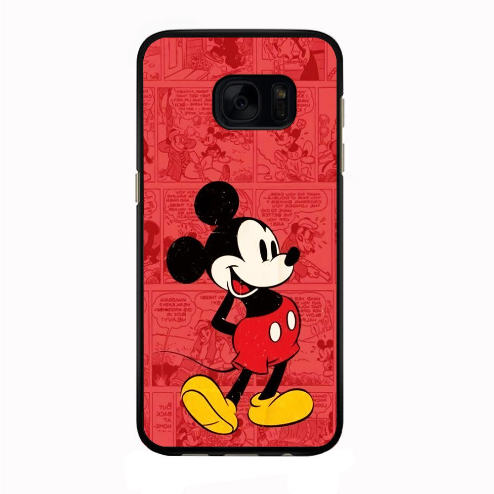 Mickey Mouse Comic Samsung Galaxy S7 Edge Case-Rubber / Black (2D Case)-Xtracase