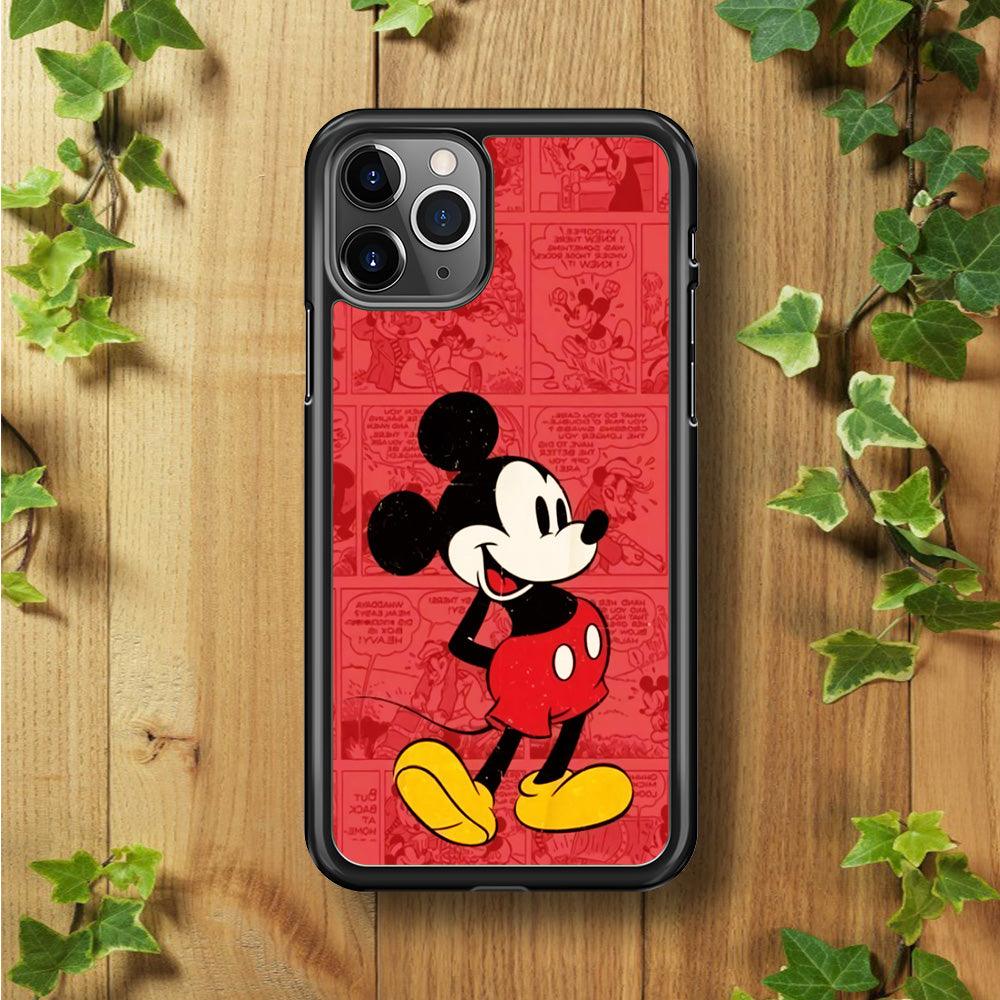 Mickey Mouse Comic iPhone 11 Pro Case-Rubber / Black (2D Case)-Xtracase