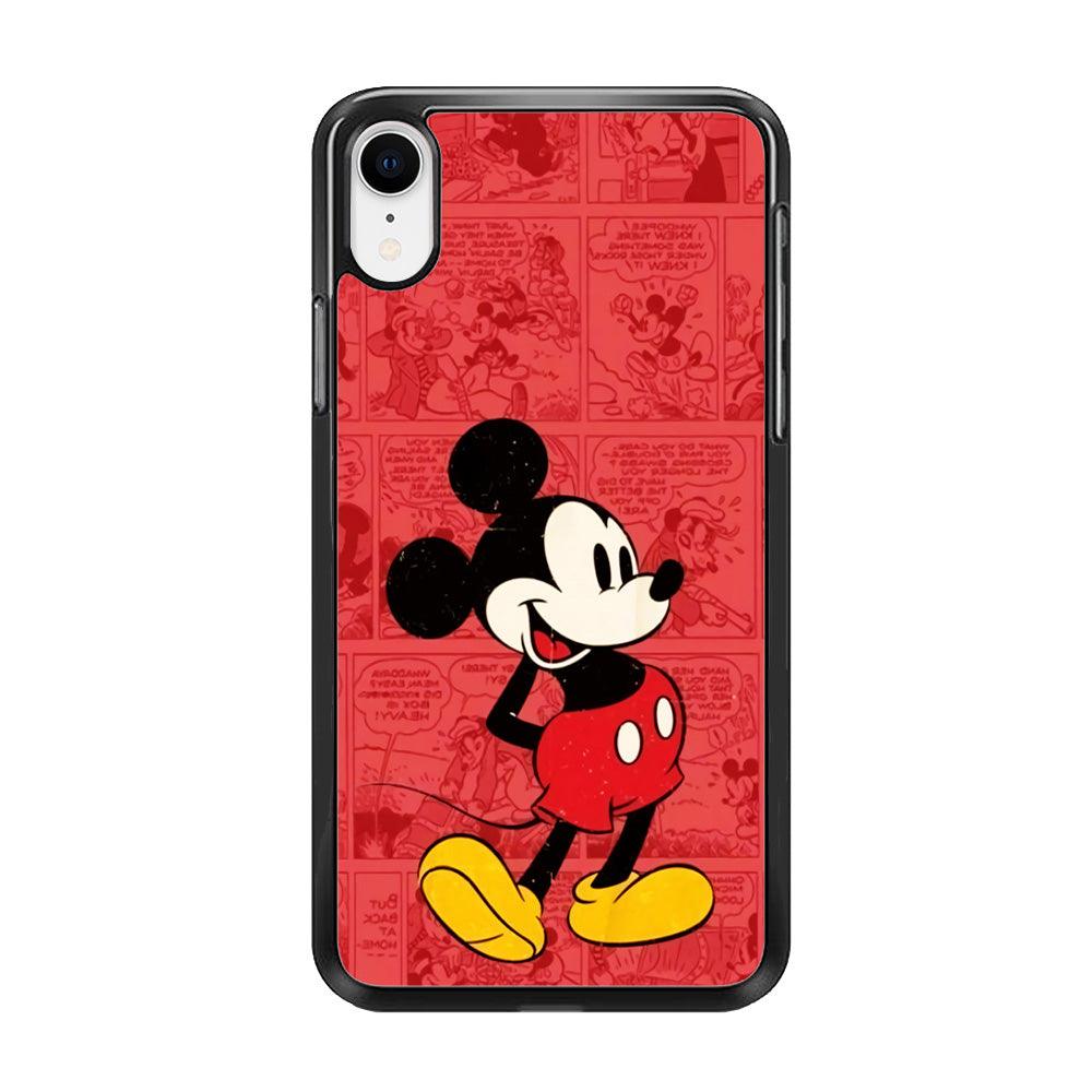 Mickey Mouse Comic iPhone XR Case-Rubber / Black (2D Case)-Xtracase