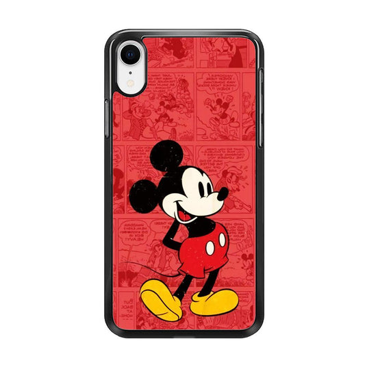 Mickey Mouse Comic iPhone XR Case-Rubber / Black (2D Case)-Xtracase