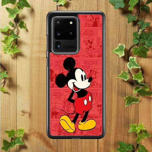 Mickey Mouse Comic Samsung Galaxy S20 Ultra Case-Rubber / Black (2D Case)-Xtracase