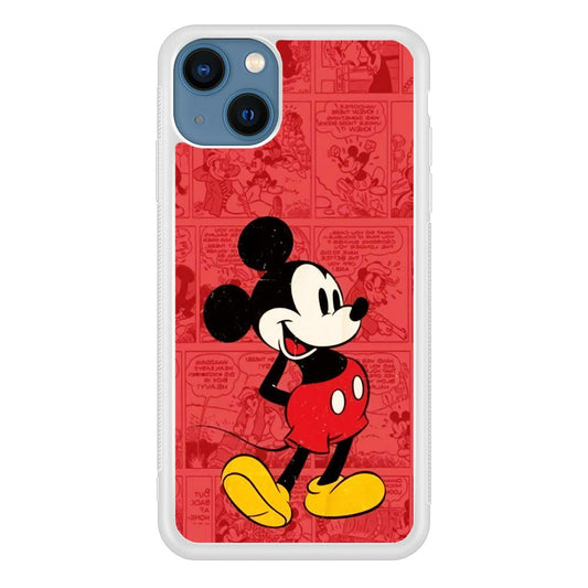 Mickey Mouse Comic iPhone 13 Pro Case-Rubber / White (2D Case)-Xtracase