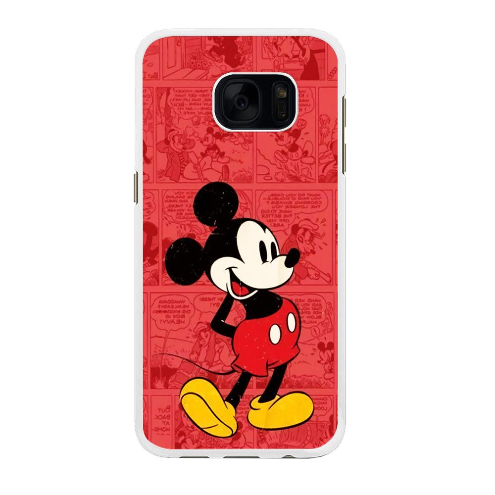 Mickey Mouse Comic Samsung Galaxy S7 Case-Rubber / White (2D Case)-Xtracase