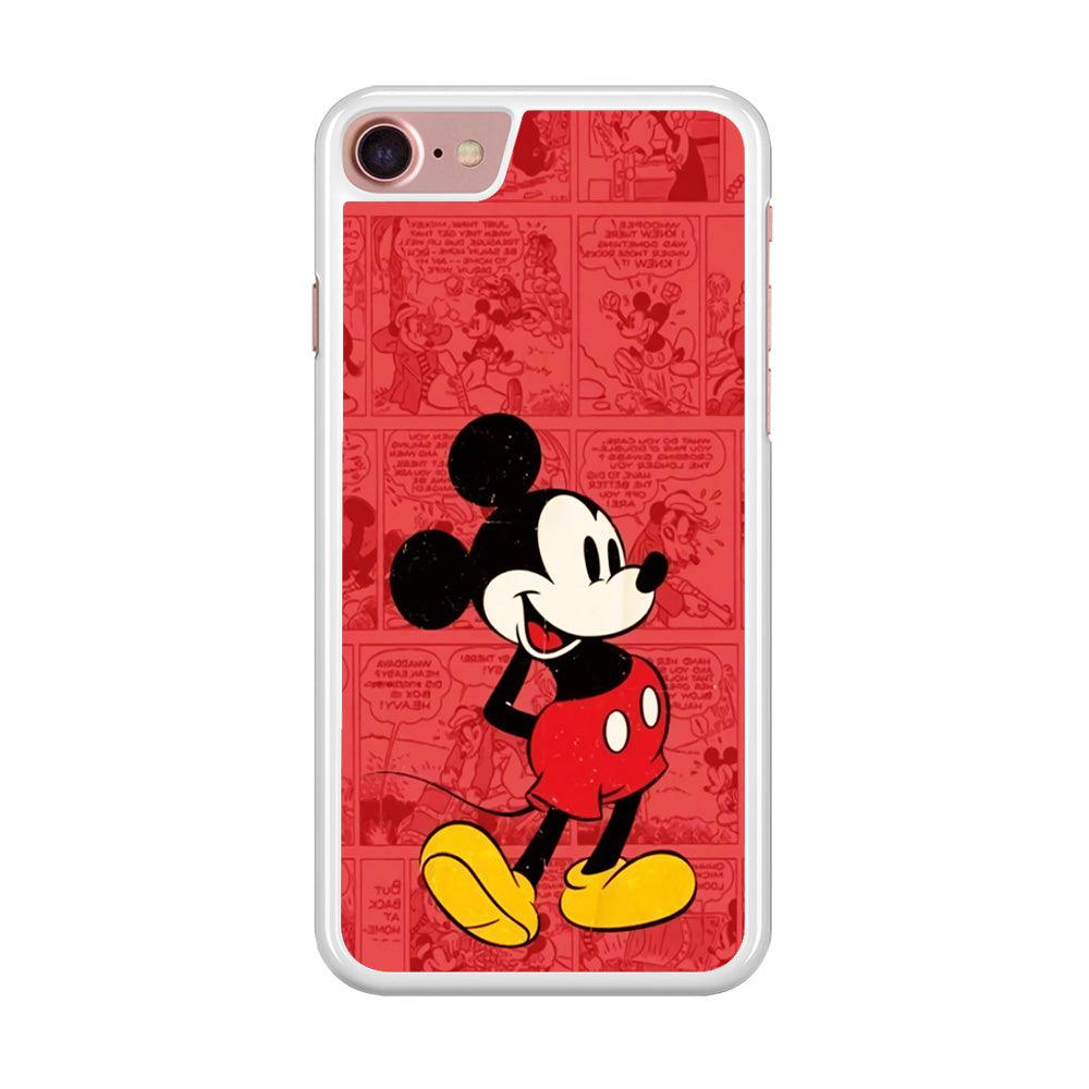 Mickey Mouse Comic iPhone SE 2020 Case-Rubber / White (2D Case)-Xtracase