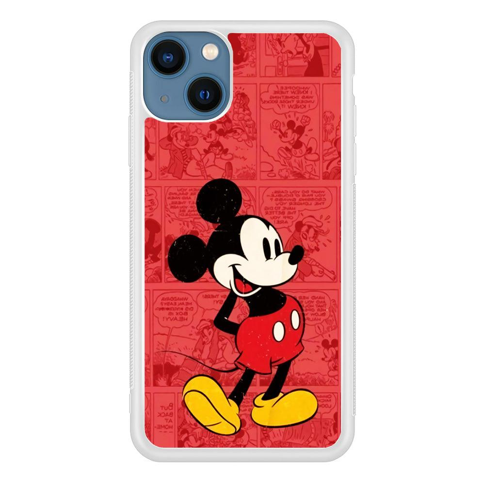 Mickey Mouse Comic iPhone 13 Case-Rubber / White (2D Case)-Xtracase