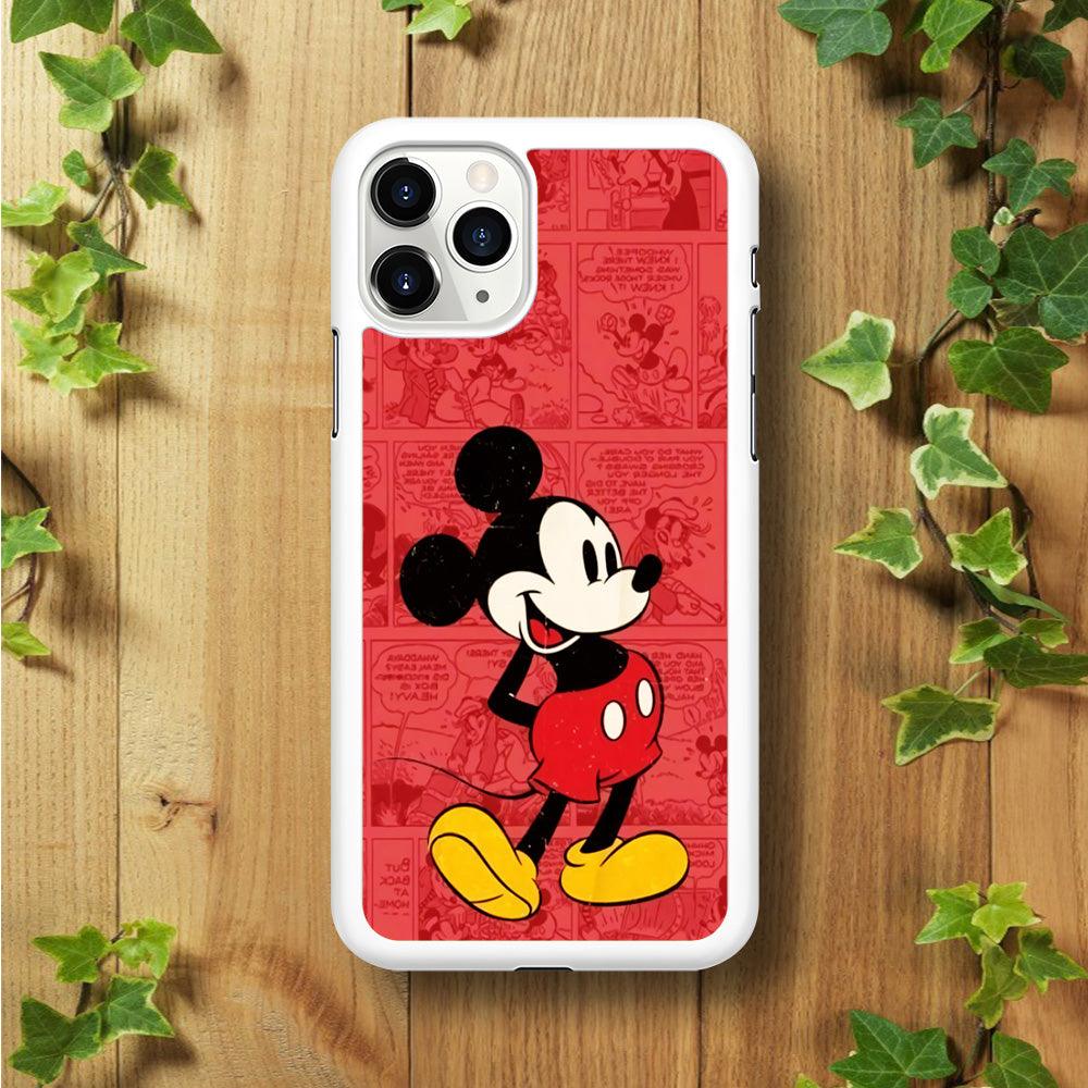 Mickey Mouse Comic iPhone 11 Pro Case-Rubber / White (2D Case)-Xtracase