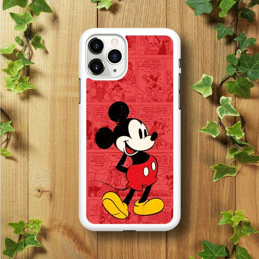 Mickey Mouse Comic iPhone 11 Pro Case-Rubber / White (2D Case)-Xtracase