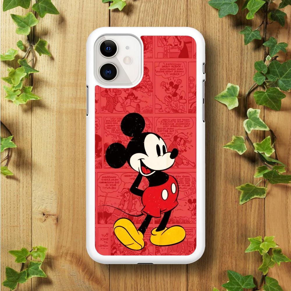 Mickey Mouse Comic iPhone 11 Case-Rubber / White (2D Case)-Xtracase