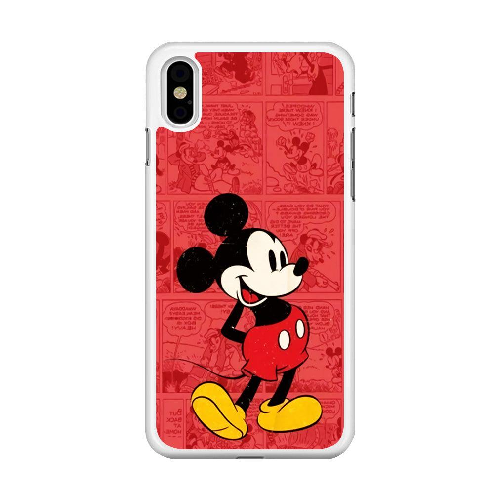 Mickey Mouse Comic iPhone Xs Max Case-Rubber / White (2D Case)-Xtracase