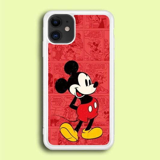 Mickey Mouse Comic iPhone 12 Case-Rubber / White (2D Case)-Xtracase