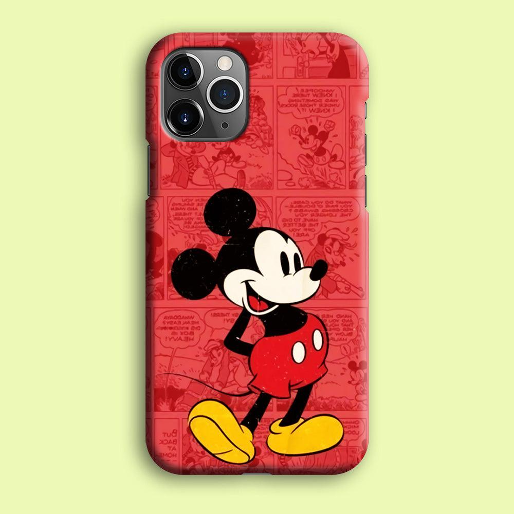 Mickey Mouse Comic iPhone 12 Pro Max Case-Rubber / White (2D Case)-Xtracase