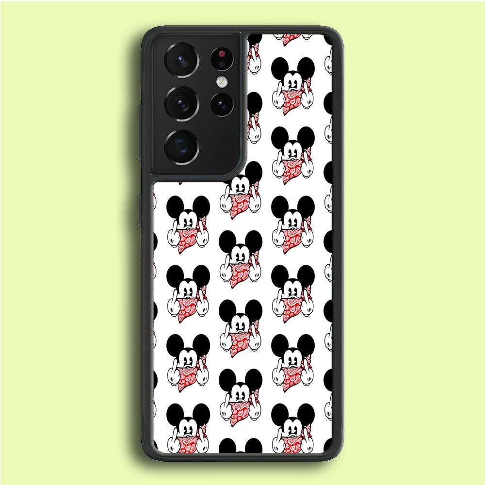 Mickey Mouse Face Samsung Galaxy S21 Ultra Case-Plastic / Full Wrap (3D Case)-Xtracase