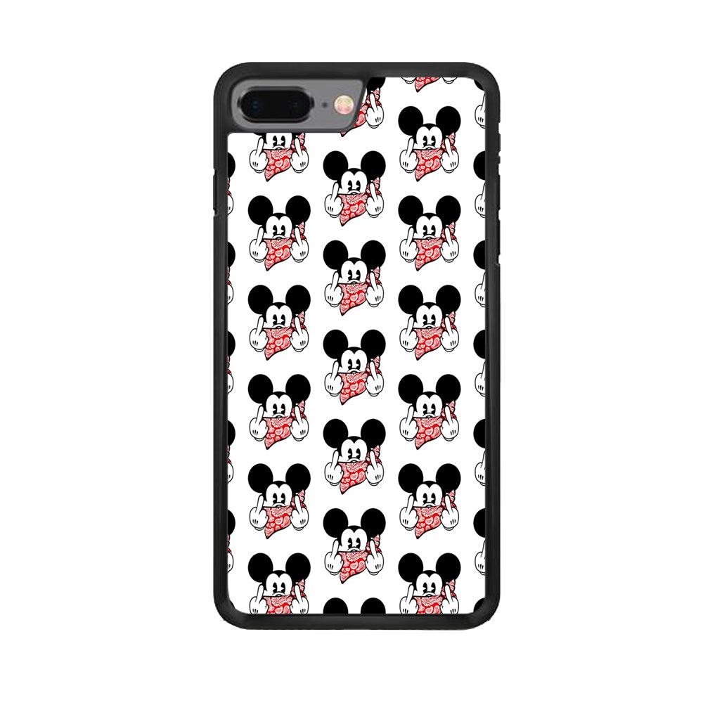 Mickey Mouse Face Doodle iPhone 8 Plus Case-Rubber / Black (2D Case)-Xtracase