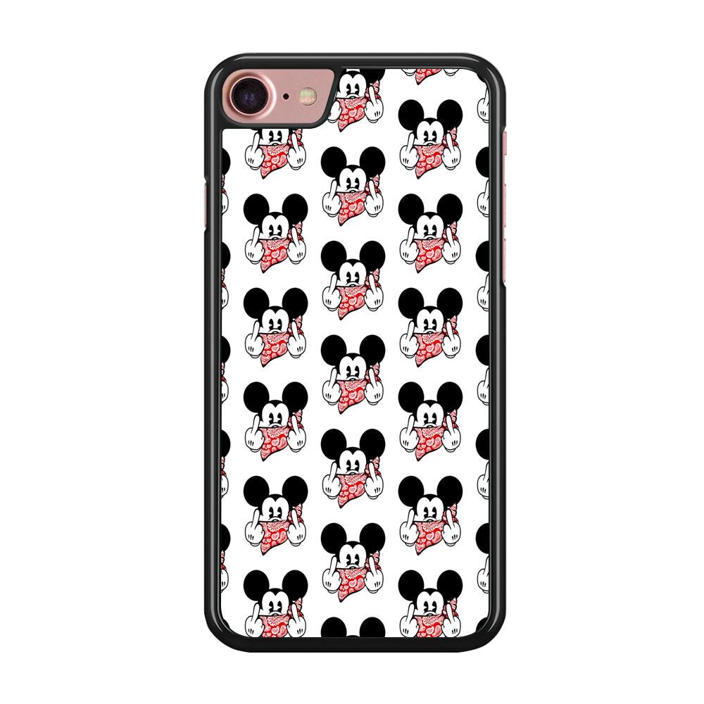 Mickey Mouse Face Doodle iPhone 7 Case-Rubber / Black (2D Case)-Xtracase