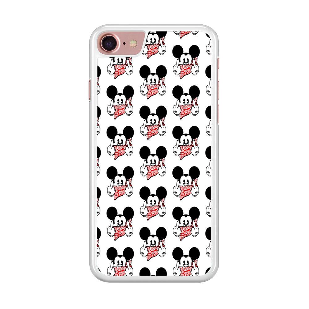 Mickey Mouse Face Doodle iPhone 8 Case-Rubber / White (2D Case)-Xtracase
