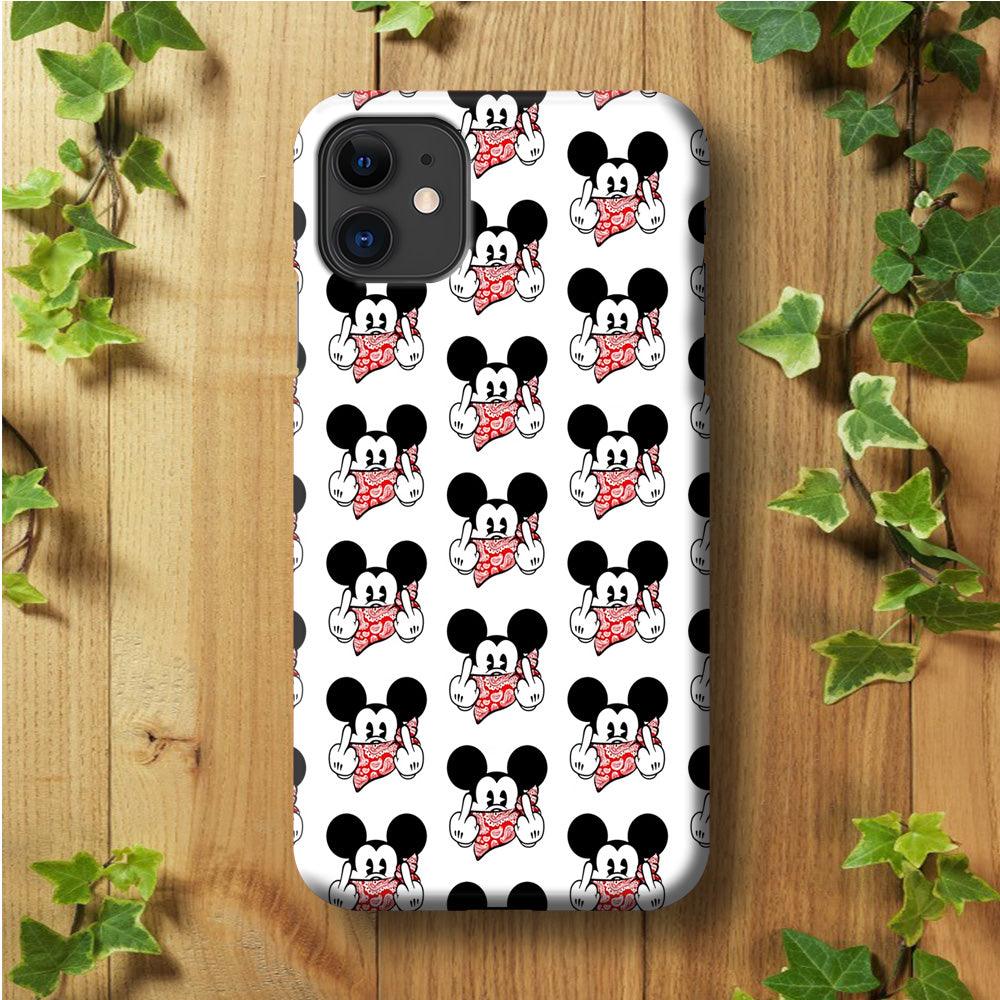 Mickey Mouse Face Doodle iPhone 11 Case-Plastic / Full Wrap (3D Case)-Xtracase